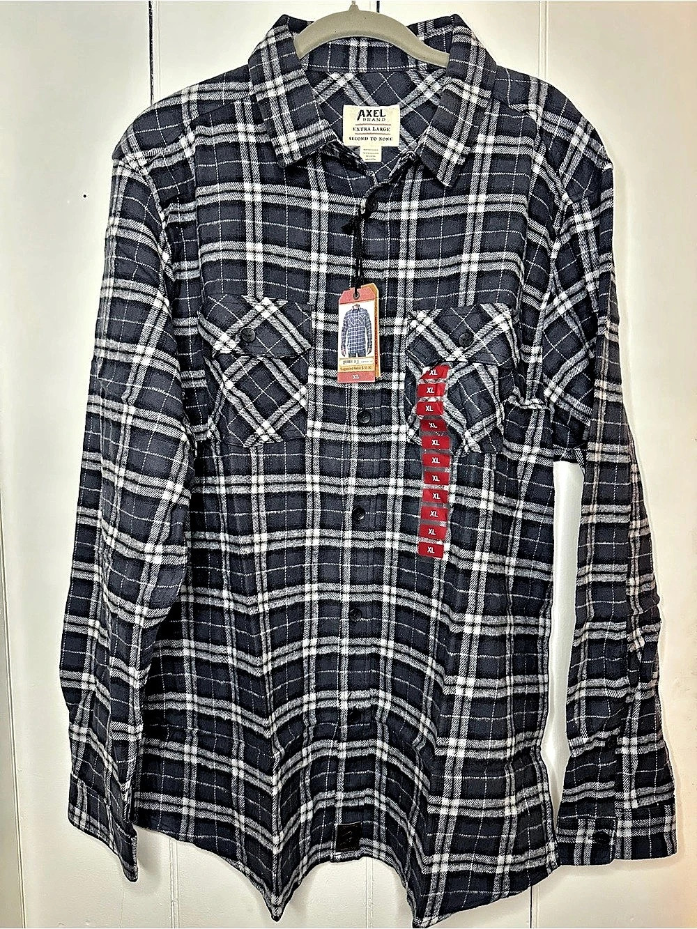 Wrangler Authentics Western Shirt Plaid Shirt in Black & White XL NWT